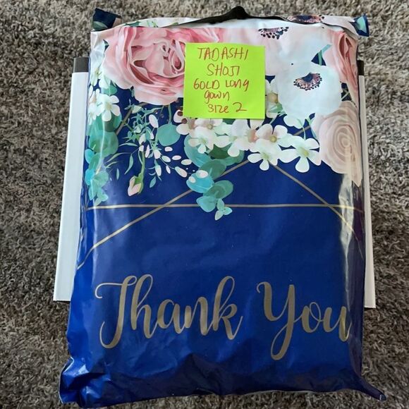 TADASHI SHOJI Sequin Embroidered Gold Gown Size 2 - Picture 16 of 16